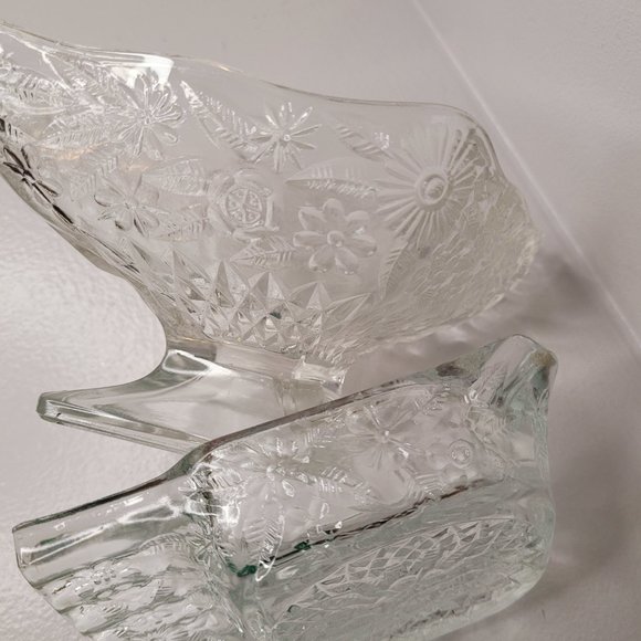 ๐ Vintage Indiana Glass Floral Candy Dish & Ashtray Set - Picture 2 of 8